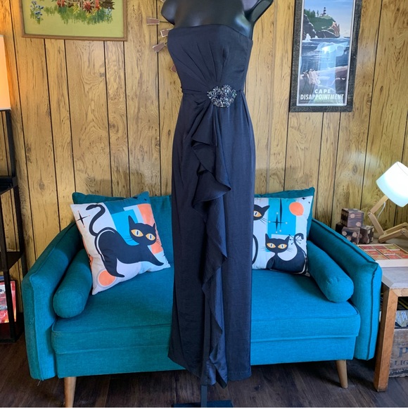 BCBGMaxAzria Ila Twilight Blue Strapless Formal Maxi Dress - Picture 15 of 16